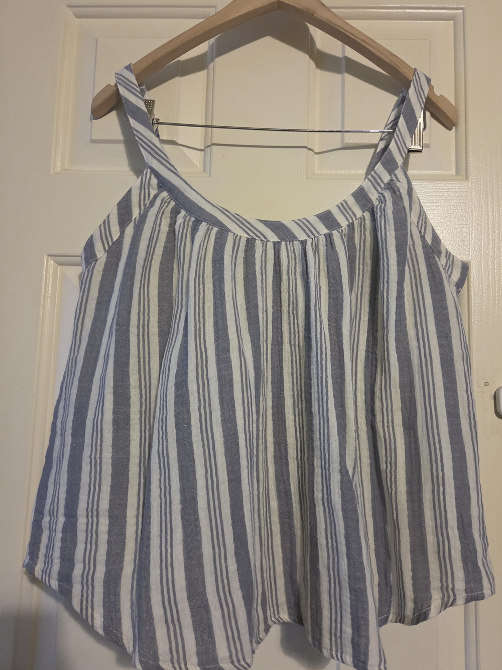 Pink Lily Blue and White Striped Sleeveless Camisole